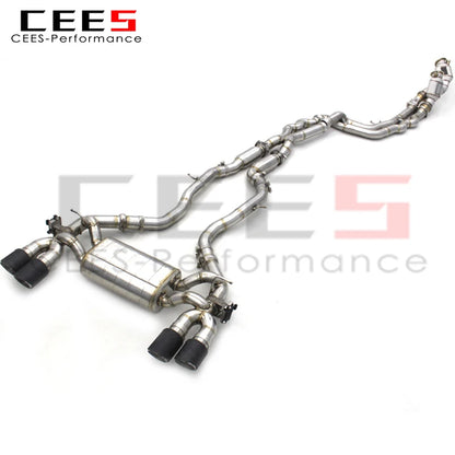 CEES Full Exhaust For BMW M2C/M2 Competition S55 F87 3.0T 2018-2023 Stainless Steel Catted Downpipe Valved Catback Exhasut Pipes