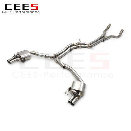 CEES Exhaust Stytem for Audi RS7 C7 4.0T 2013-2018 Stainless Steel Valvetronic Catback Muffler Exhaust Pipes