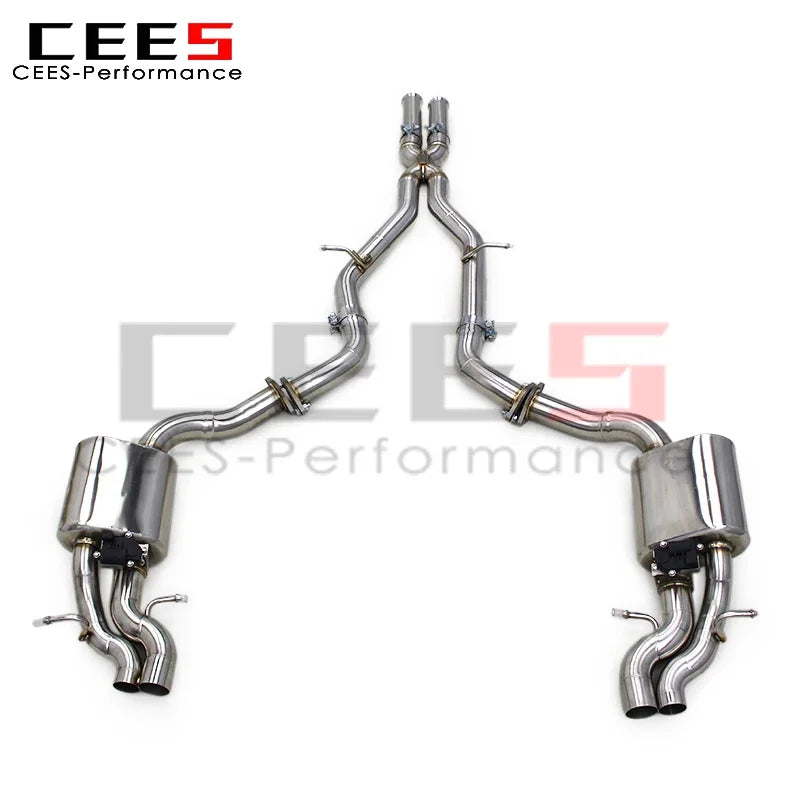 CEES Custom Valve Catback for Mercedes-Benz S63 AMG W222 5.5T 2014-2020 with Four Doors Stainless Steel Exhaust Pipes