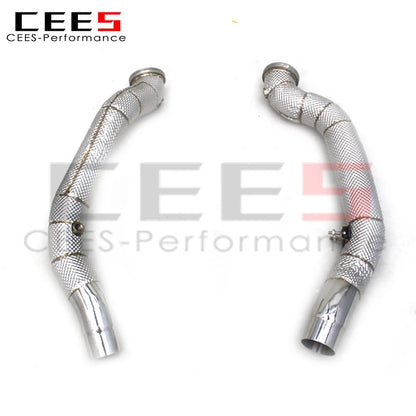 CEES Exhaust Downpipe For Maserati Ghibli 3.0T 2014-2023 with catalyst High flow catted downpipe Exhaust Pipe