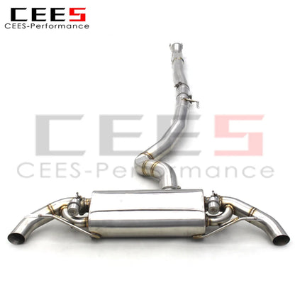 CEES Stainless Steel Catback For Mercedes-Benz CLA45 AMG 2.0T 2014-2023 Valvetronic Muffler Systems Exhaust Pipes