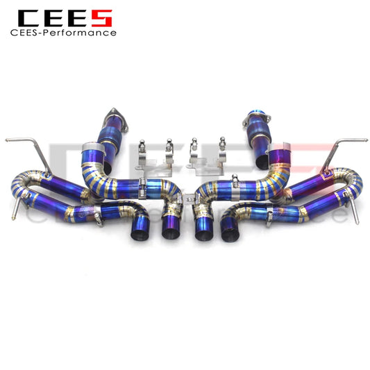 CEES  Titanium Catback Exhaust System For Chevrolet CORVETTE C8 2019-2023 Escape Exhaust Pipe Muffler Catless Downpipe