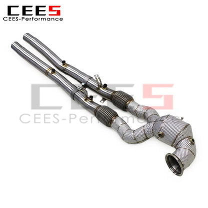 CEES Downpipe with OPF Exhaust Mid Pipe for Audi RS3/TTRS 2.5T 2023-2024 Stainless Steel Catalyst Downpipe Front Catted Exhaust