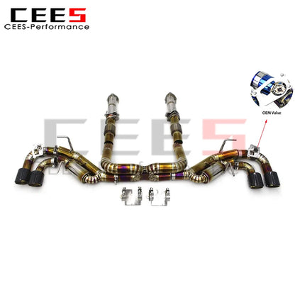 cees Full Exhaust System For Chevrolet CORVETTE C8 2019-2023 3inch Pipe Straight Downpipe Valvetronic Muffler Catback Race Sport