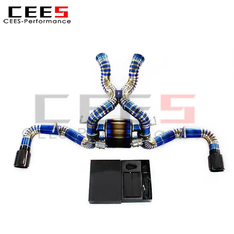 cees Titanium Catback Catalyst Downpipe for McLaren 570S/570GT 3.8T 2015-2019 Supersport Valved Axle Back Heat Shield Header
