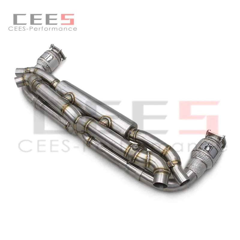 CEES Catback Exhaust System Exhaust Downpipe with catalyst For Porsche 911 991/991.1/991.2 Turbo S 3.8T  Exhaust Pipe Muffler