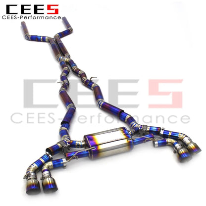 CEES Catback Exhaust System For BMW M5 F90 4.4T 2018-2023 Titanium Catback Muffler X Pipe Electronic Valve With Remote Control