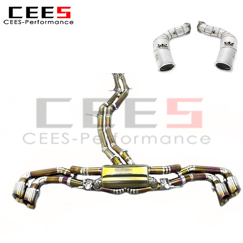 CEES Catback Exhaust Downpipe Full Exhaust for Lamborghini URUS 4.0 2018-2023 Titanium Performance Escape Exhaust Pipe