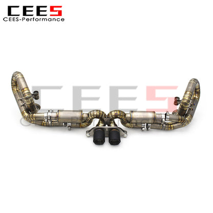 CEES Titanium Racing Straight Exhaust Pipes Catback Exhaust System For Porsche 911 991/991.2 GT3 4.0 2015-2018