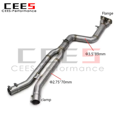 CEES Mid Pipe Exhaust System For BMW X3M/X4M F97/F98 3.0T 2019-2024 High Performance Stainless Steel/Titanium Exhaust Pipe