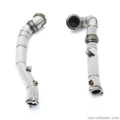 BMW X6 E71 3.0T N54 2008-2014 Free Flow Pipe Heat Shield Downpipe Exhaust System