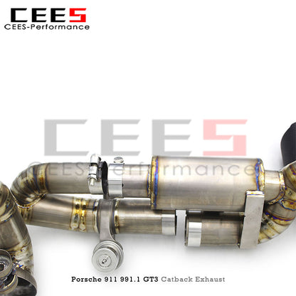 CEES Titanium Racing Straight Exhaust Pipes Catback Exhaust System For Porsche 911 991/991.2 GT3 4.0 2015-2018