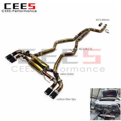 cees Catback Exhaust Valvetronic for BMW M340/M340i 3.0T 2019-2023 SS304 Stainless Steel Racing Exhaust Muffler System Assembly