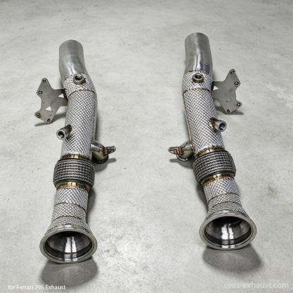 ferrari 296 downpipe exhaust