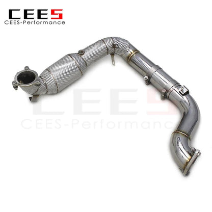 CEES 304Stainless Steel Performance Exhaust Downpipe System For Mercedes-Benz A35 AMG 2.0T 2020-2023 with catalyst Exhaust Pipe
