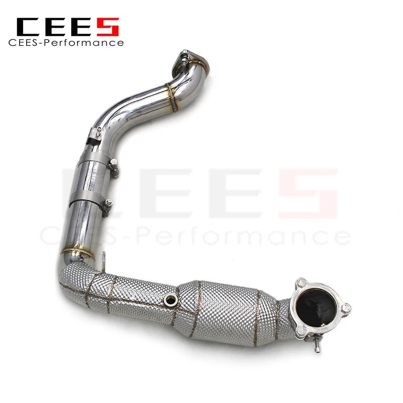 CEES 304Stainless Steel Performance Exhaust Downpipe System For Mercedes-Benz A35 AMG 2.0T 2020-2023 with catalyst Exhaust Pipe
