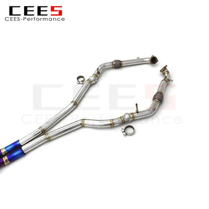 CEES Catback Exhaust Downpipe for Audi S4/S5 B9 3.0T 2019-2023 Tuning Performance Titanium Racing Car Pipe Exhaust System