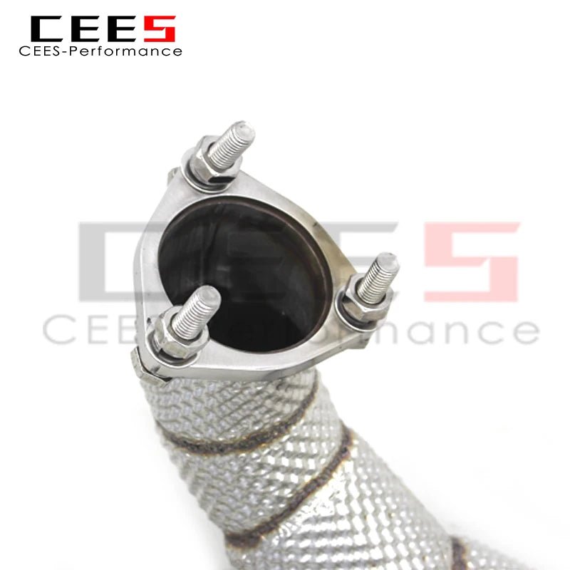 CEES Catless Exhaust Downpipe For Audi S4 S5 B9 3.0T 2019-2023 Stainless Steel Racing Exhaust Pipes Downpipes without catalyst