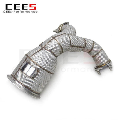 CEES Catless Exhaust Downpipe For Audi S4 S5 B9 3.0T 2019-2023 Stainless Steel Racing Exhaust Pipes Downpipes without catalyst