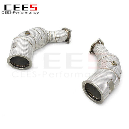 CEES Catted Exhaust Downpipe For AUDI RS5 2.9T 2019-2022 Stainless Steel High flow downpipe with catalyst Car Exhaust Pipe