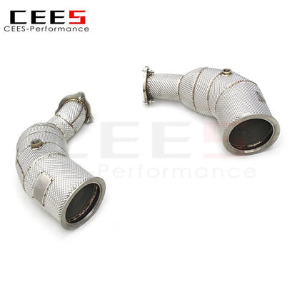 CEES Catted Exhaust Downpipe For AUDI RS5 2.9T 2019-2022 Stainless Steel High flow downpipe with catalyst Car Exhaust Pipe