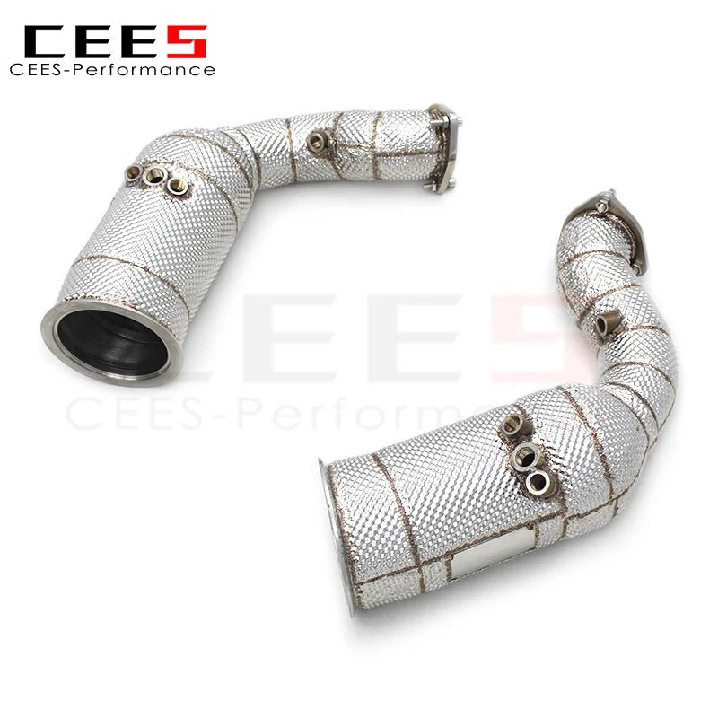 CEES Catted Exhaust Downpipe For Audi RSQ8 4.0T 2022-2023 304 Stainless Steel Downpipe with catalyst Car Exhaust Pipes