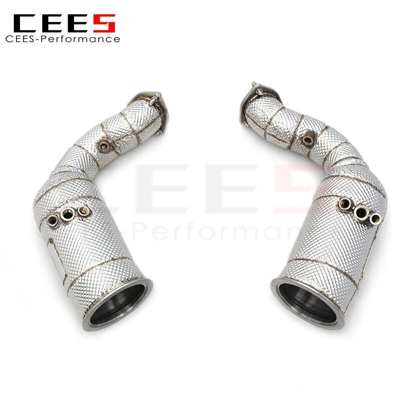 CEES Catted Exhaust Downpipe For Audi RSQ8 4.0T 2022-2023 304 Stainless Steel Downpipe with catalyst Car Exhaust Pipes