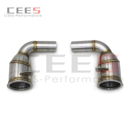 CEES Downpipe For PORSCHE 911 992 Turbo 2020-2023 Racing Exhaust Pipe Stainless Steel Exhaust Downpipe without catalyst