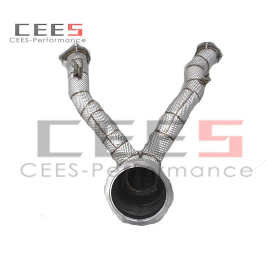 CEES Downpipe For Porsche Macan 3.0T/2.9T 2018-2023  Exhaust Downpipe with OPF/GPF Catless downpipe without catalyst