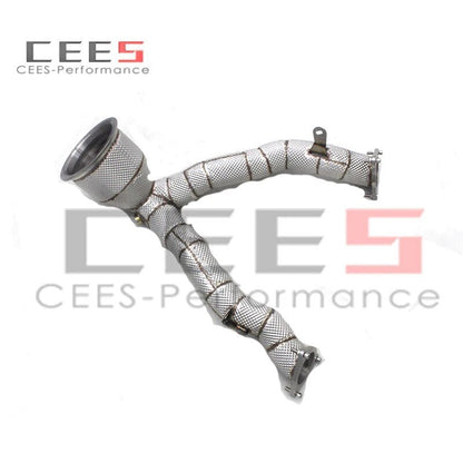 CEES Downpipe For Porsche Macan 3.0T/2.9T 2018-2023  Exhaust Downpipe with OPF/GPF Catless downpipe without catalyst