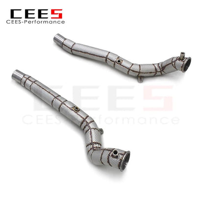 CEES Downpipe With Heat Shield For Ferrari California T 3.9T 2012-2018  Downpipe without catalyst Car Exhaust Pipe