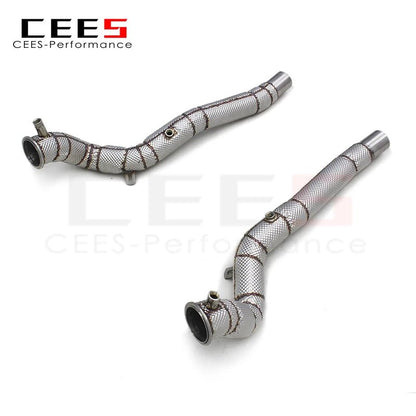 CEES Downpipe With Heat Shield For Ferrari California T 3.9T 2012-2018  Downpipe without catalyst Car Exhaust Pipe