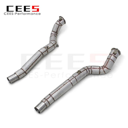 CEES Downpipe With Heat Shield For Ferrari California T 3.9T 2012-2018  Downpipe without catalyst Car Exhaust Pipe