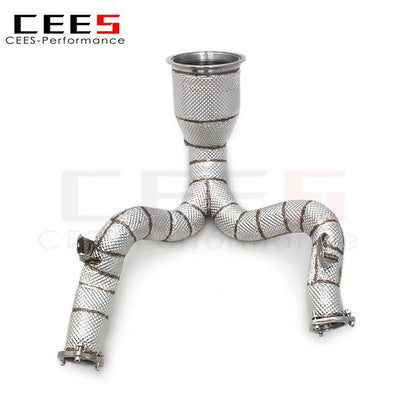 CEES Downpipe for AUDI A6/A7 C8 3.0T 2019-2022 Catless Downpipe Performance Catalytic Converter Without Catalyst Exhaust System