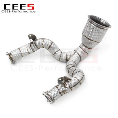 CEES Downpipe for AUDI A6/A7 C8 3.0T 2019-2022 Catless Downpipe Performance Catalytic Converter Without Catalyst Exhaust System