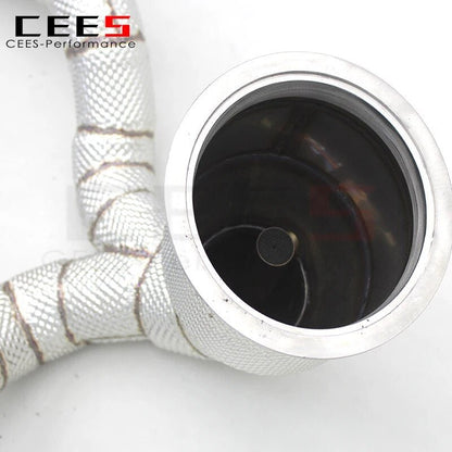 CEES Downpipe for AUDI A6/A7 C8 3.0T 2019-2022 Catless Downpipe Performance Catalytic Converter Without Catalyst Exhaust System