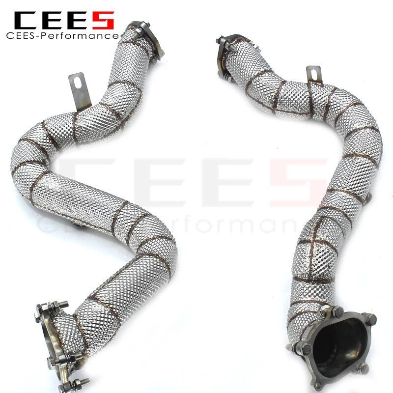CEES Downpipe for AUDI RS6 4.0T 2013-2018 Tuning Performance No Cat Catless Downpipe Exhaust Downpipe Exhaust Pipe