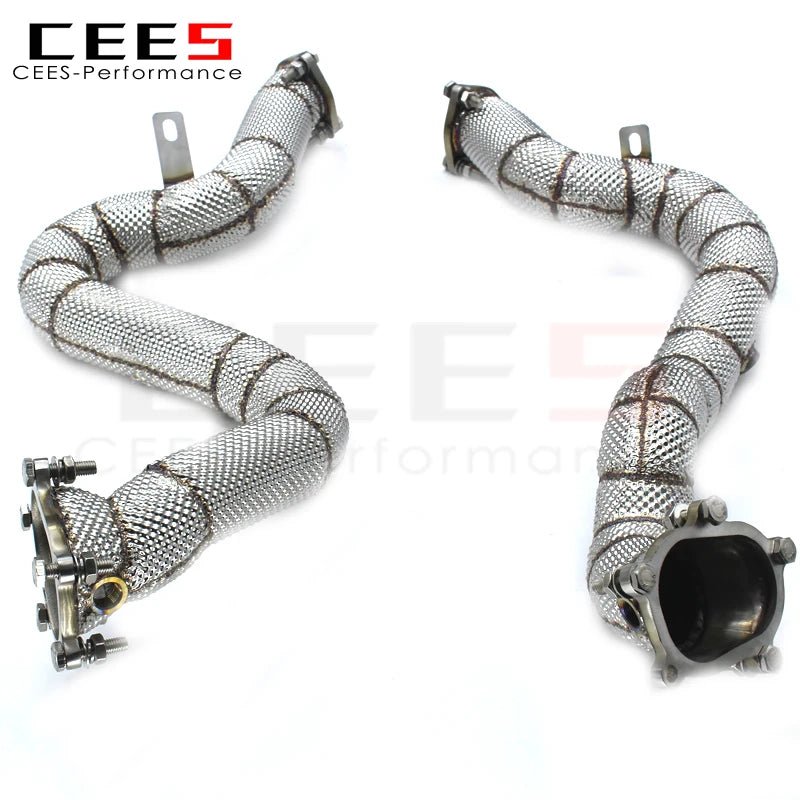 CEES Downpipe for AUDI RS6 4.0T 2013-2018 Tuning Performance No Cat Catless Downpipe Exhaust Downpipe Exhaust Pipe