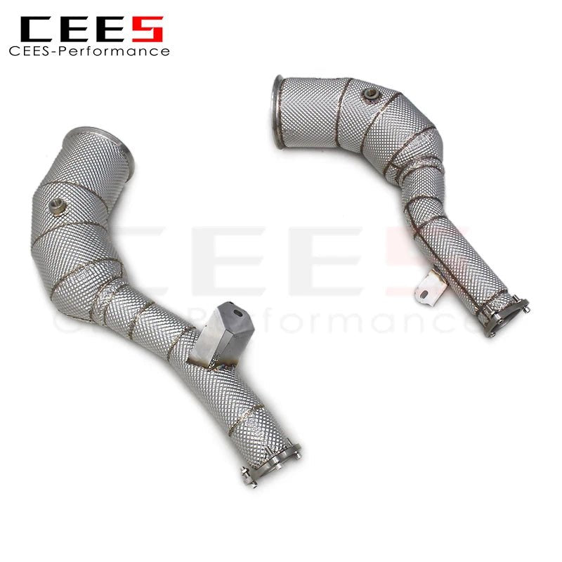 CEES Exhaust Downpipe For Audi RS6 C8 4 For Audi RS6 C8 4.0T 2021-2023 Exhaust pipe Stainless Steel High Flow catted downpipe