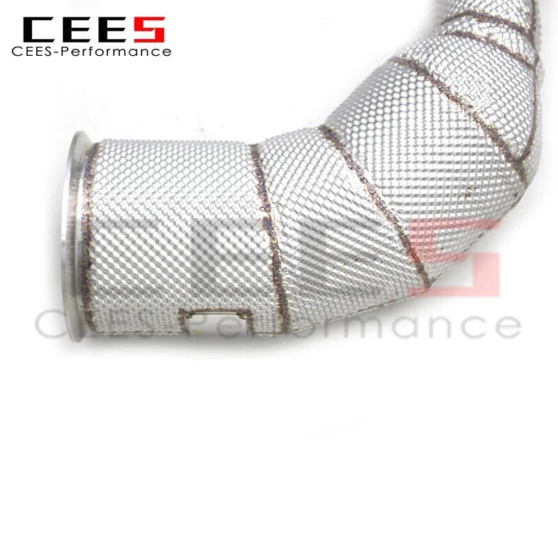 CEES Exhaust Downpipe For Audi RS6 C8 4 For Audi RS6 C8 4.0T 2021-2023 Exhaust pipe Stainless Steel High Flow catted downpipe