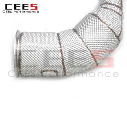 CEES Exhaust Downpipe For Audi RS6 C8 4 For Audi RS6 C8 4.0T 2021-2023 Exhaust pipe Stainless Steel High Flow catted downpipe