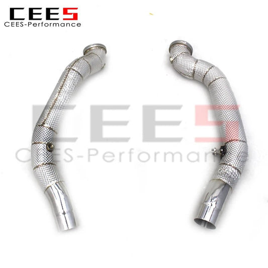 CEES Exhaust Downpipe For Maserati Ghibli 3.0T 2014-2023 with catalyst High flow catted downpipe Exhaust Pipe