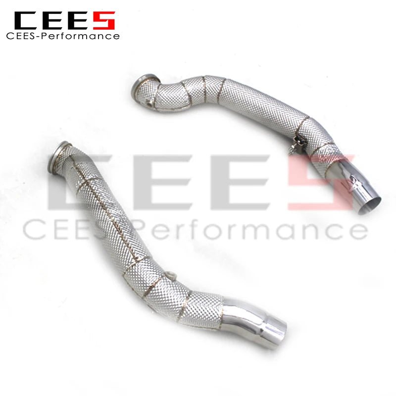 CEES Exhaust Downpipe For Maserati Ghibli 3.0T 2014-2023 with catalyst High flow catted downpipe Exhaust Pipe