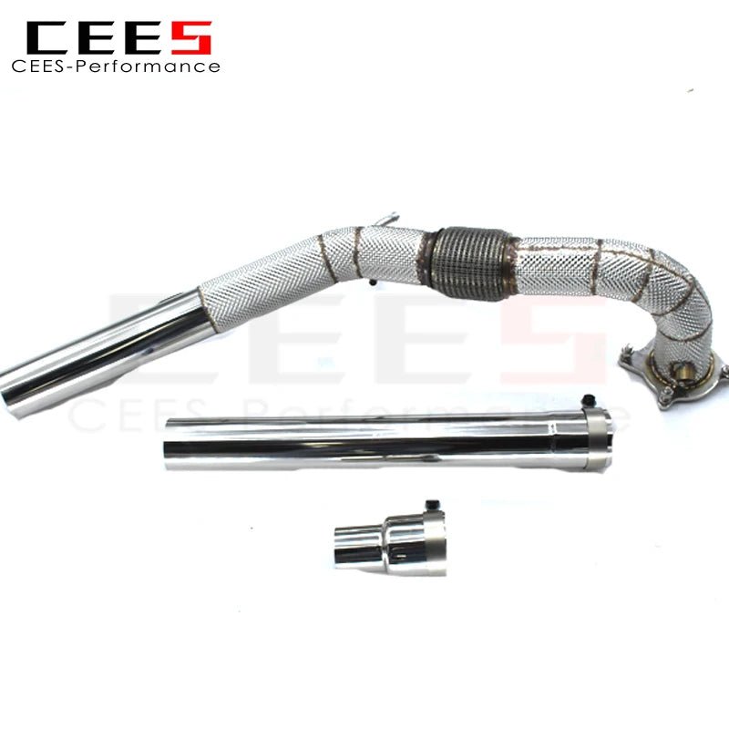 CEES Exhaust Downpipe for Audi TT/TTS MK3/8S 2.0T 2015-2023 Tuning Stainless Steel Downpipe Without Catalyst Exhaust System