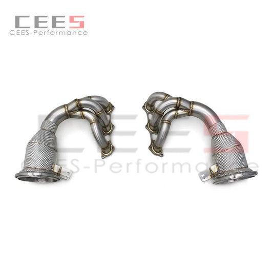 CEES Exhaust manifold Catalytic converter For Porsche 911 992 GT3 4.0 2017-2023 without catalyst Catless downpipe Exhaust Pipe