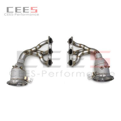 CEES Exhaust manifold Catalytic converter For Porsche 911 992 GT3 4.0 2017-2023 without catalyst Catless downpipe Exhaust Pipe