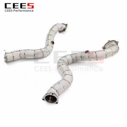 CEES Exhaust System For AUDI RS6 Headers Without Catalyst No cat Downpipe Manifold Stainless Steel Car Accessories