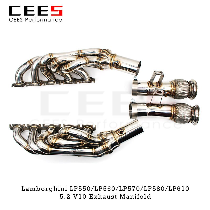 CEES Manifold for Lamborghini Gallardo LP550/LP560/LP570/LP580/LP610 V10 5.2L 2010-2014 Tuning SS304 Header Exhaust System