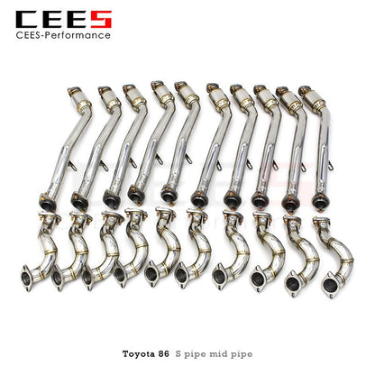 CEES Front Pipe S Pipe for Toyota FT86/GT86/86 2.0 2012-2019 High Performance Mid Pipe Exhaust Downpipe 1 Set Tuning Parts