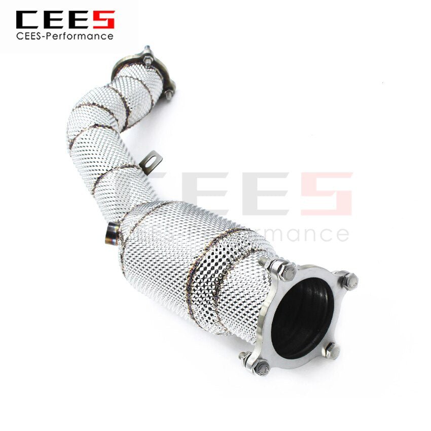 CEES Exhaust System For Audi A4L 2.0T Headers With Catalyst Test Pipe Converter High Flow Catted Exhaust Downpipe